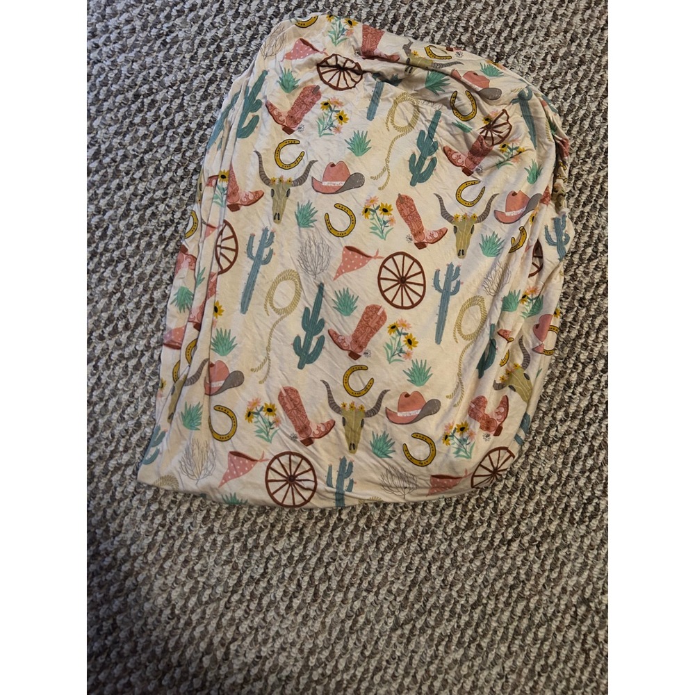 Little Sleepies Wild West Bamboo Viscose Fitted Crib Sheet Western Desert Print
